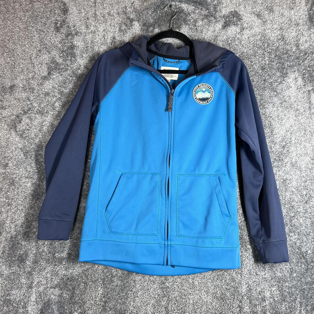 Burton Jacket Boys XL Blue Hooded Softshell Zip Winter Casual Activewear